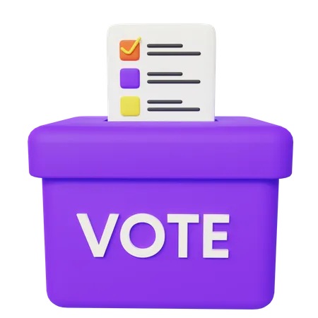 Boite Electorale Avec Illustration 3 D Du Bulletin De Vote 3D Illustration