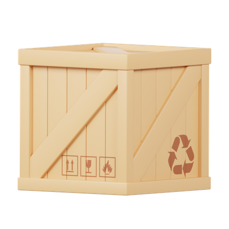 Boite en bois  3D Icon