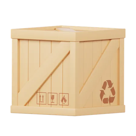 Boite en bois  3D Icon