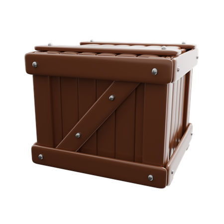 Boite en bois  3D Icon