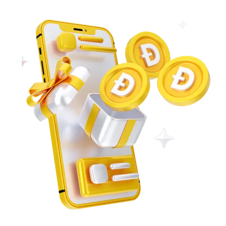 Boîte dogecoin en ligne  3D Icon