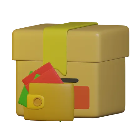 Boîte et portefeuille  3D Icon