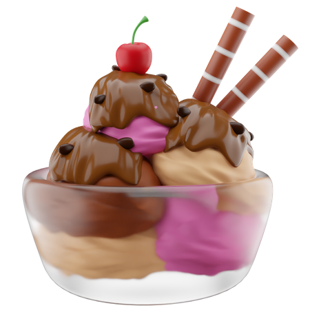 Bol de crème glacée  3D Icon