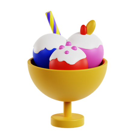 Bol de crème glacée  3D Icon