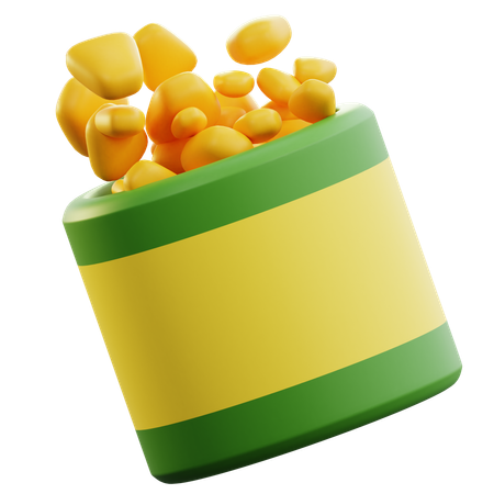 Bol de pop-corn  3D Icon