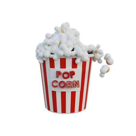 Bol de pop-corn  3D Illustration