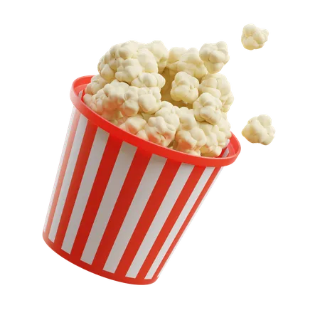 Bol de pop-corn  3D Illustration