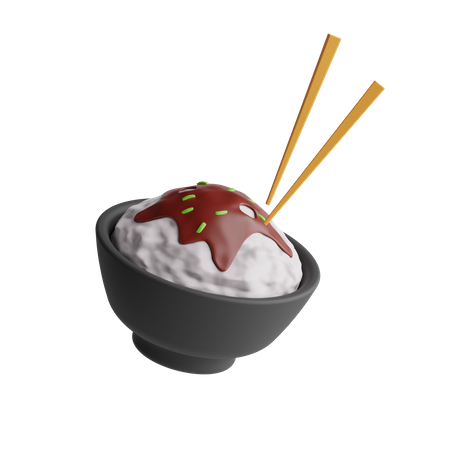 Bol de riz  3D Icon