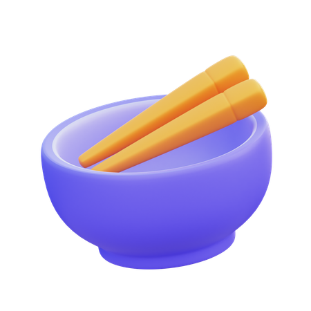 Bol avec des baguettes  3D Icon