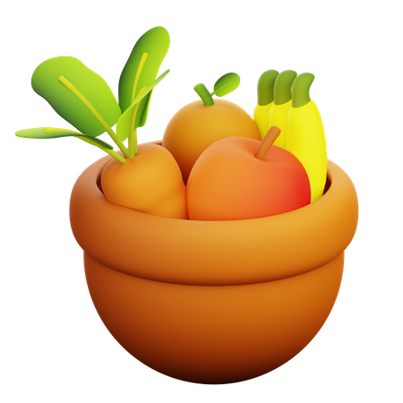 Bol de fruits  3D Icon