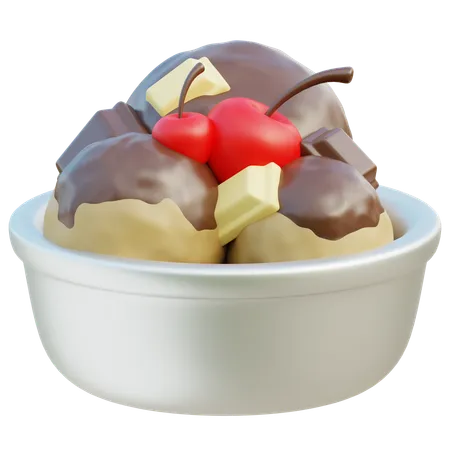 Bol de glace au chocolat  3D Icon