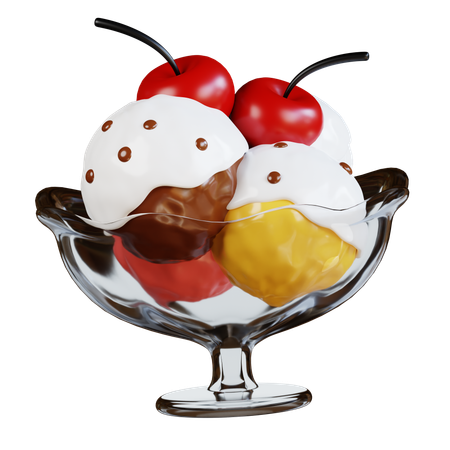 Tazón de helado  3D Icon