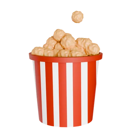 Bol de pop-corn  3D Icon