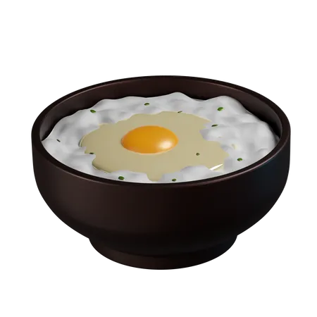 Bol de riz aux œufs  3D Icon