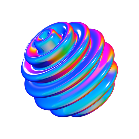 Forma abstracta de bola cortada  3D Icon