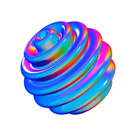 Forma abstracta de bola cortada  3D Icon