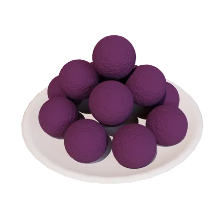 Bola de batata morada  3D Icon