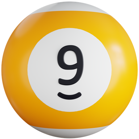 Bola de bilhar com número nove  3D Icon