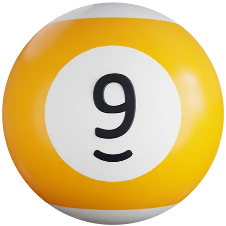 Bola de bilhar com número nove  3D Icon