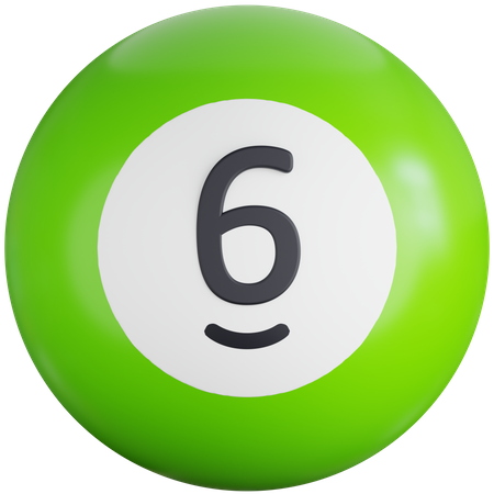Bola de bilhar com número seis  3D Icon