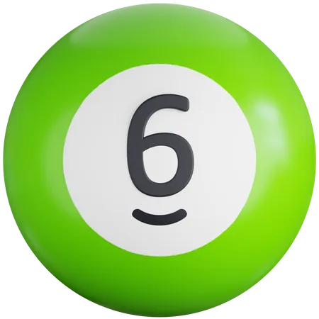 Bola de bilhar com número seis  3D Icon