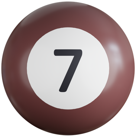 Bola de bilhar com número sete  3D Icon
