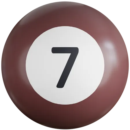 Bola de bilhar com número sete  3D Icon