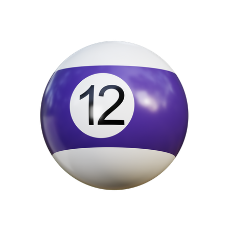 Bola de billar 12  3D Icon