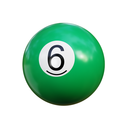 Bola de billar 6  3D Icon