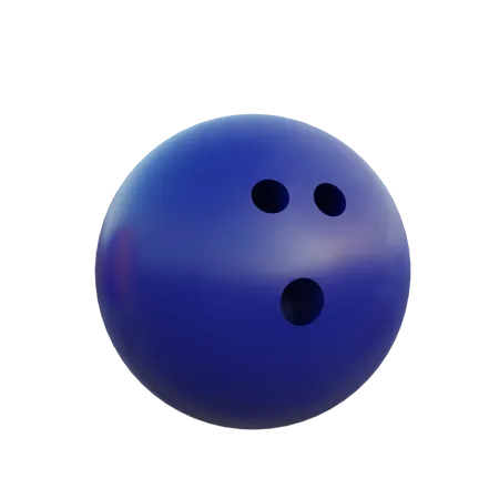 Bola De Boliche Azul 3D Icon