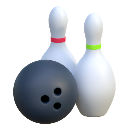Bola de boliche e pinos  3D Icon