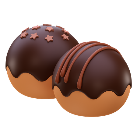 Bola de chocolate  3D Icon