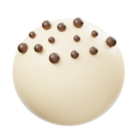 Bola de chocolate blanco con chocochips  3D Icon