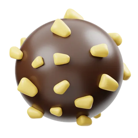 Bola de chocolate com castanha de caju  3D Icon