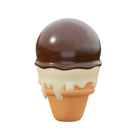 Bola de cono de helado  3D Icon