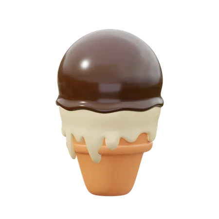 Bola de cono de helado  3D Icon