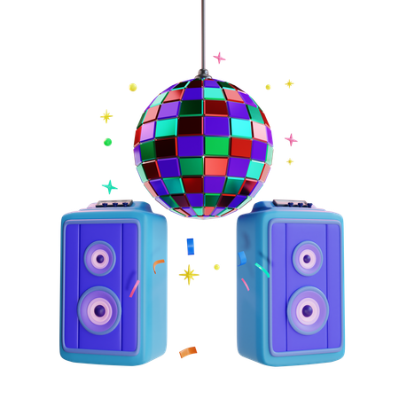 Bola de discoteca con altavoz de sonido  3D Icon