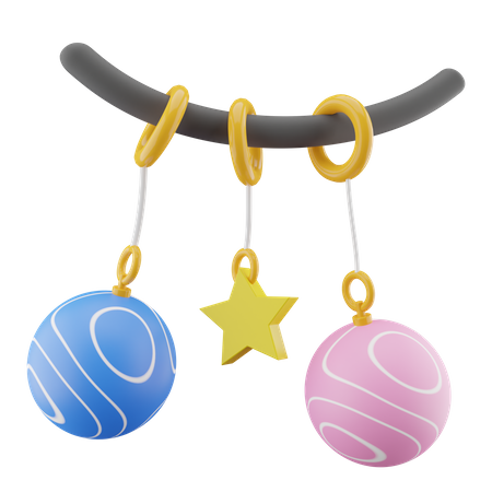 Bola de doces e decoração de estrelas  3D Icon