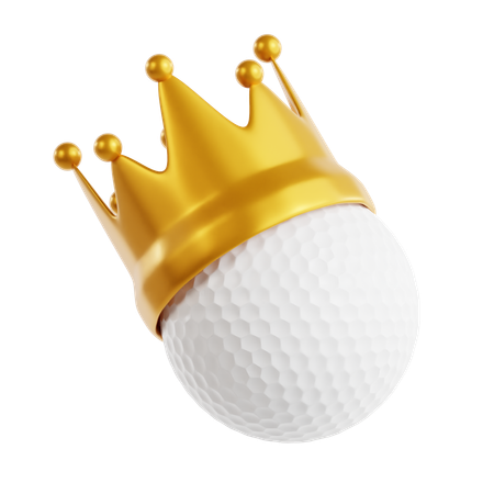 Bola de golfe com coroa  3D Icon