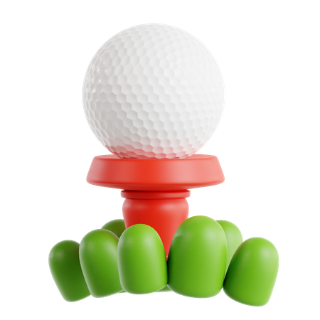 Bola de golfe na grama  3D Icon