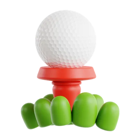 Bola de golfe na grama  3D Icon