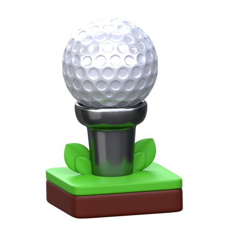 Bola de golfe no suporte  3D Icon