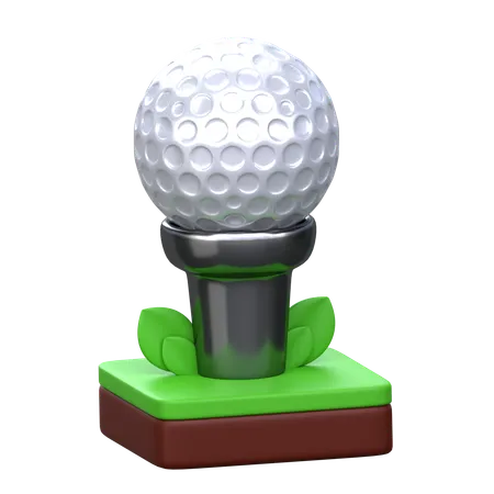 Bola de golfe no suporte  3D Icon