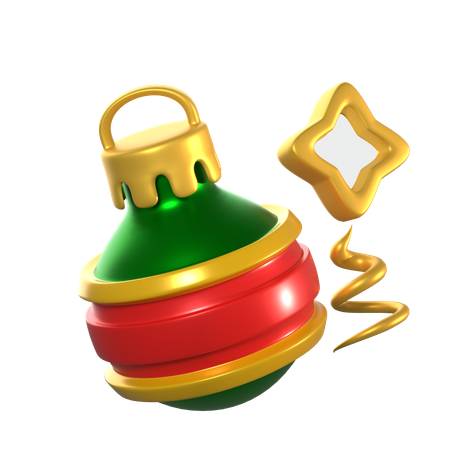 Bola de natal com estrela  3D Icon