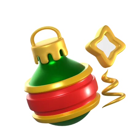 Bola de natal com estrela  3D Icon