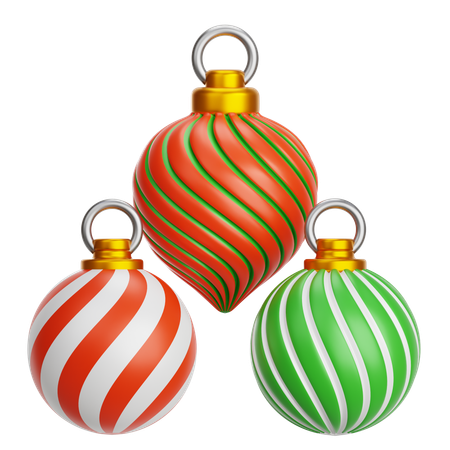 Bola de Natal Decorativa Três  3D Icon