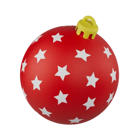 Bola de navidad con estrellas  3D Icon