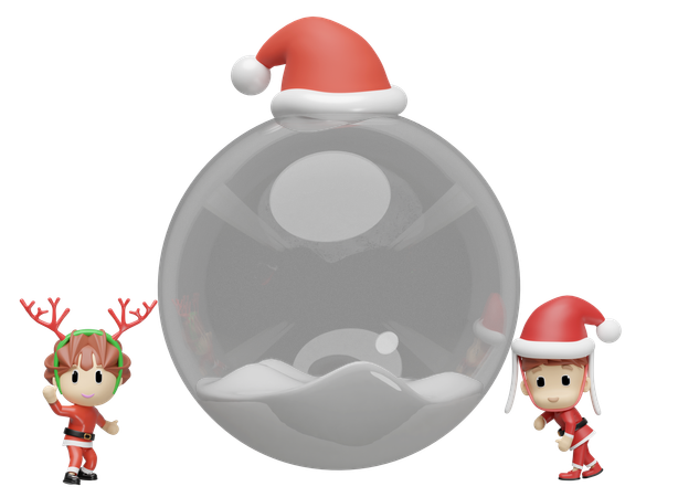 Bola de nieve de cristal transparente  3D Icon