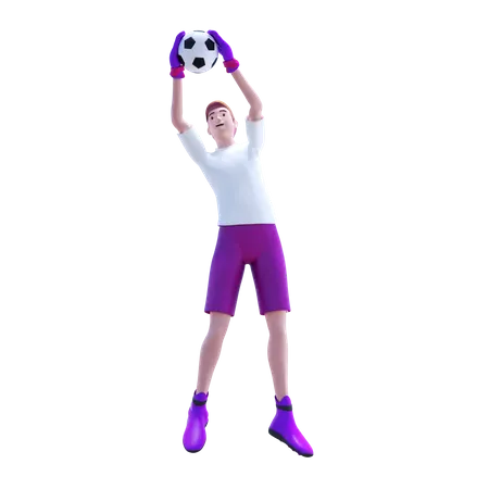 Ilustra O 3 D Do Personagem Esportista De Futebol 3D Illustration