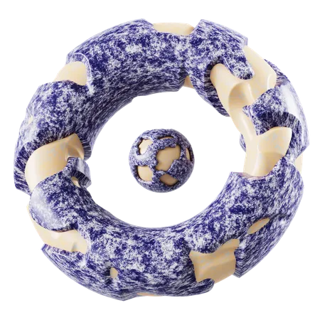 Bola de donut abstracta  3D Icon